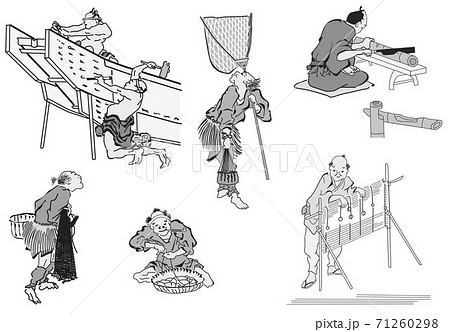 北斎職人二白黒 北斎職人二白黒 71260298