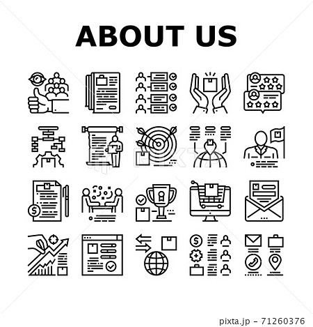 About Us Presentation Collection Icons Set Vector 71260376