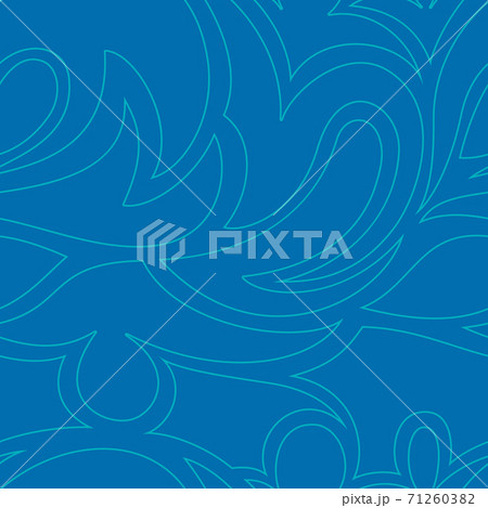 Vector seamless pattern of abstract shapes in a linear style of turquoise color isolated on a blue background.Blank for decoration.Print for fabrics and wrapping paper. 71260382
