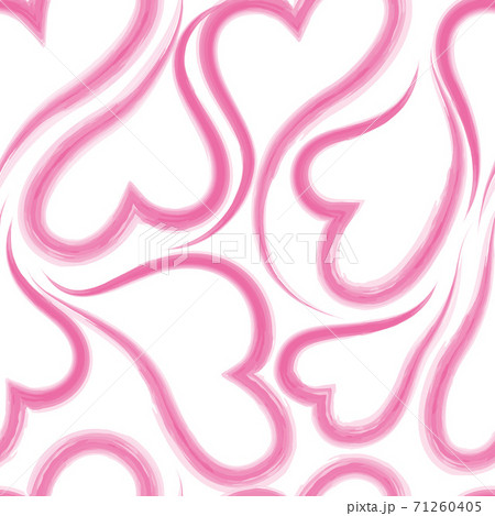 Vector seamless watercolor texture from hearts flowing into each other. Texture for the design of greeting cards for wedding invitations or sweets. Love concept. 71260405