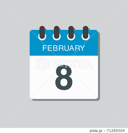 Icon day date 8 February, template calendar page 71260504