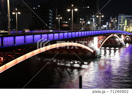 水辺のにぎわい創出する隅田川橋梁のライトアップ 『吾妻橋』 水辺のにぎわい創出する隅田川橋梁のライトアップ 『吾妻橋』 71260802