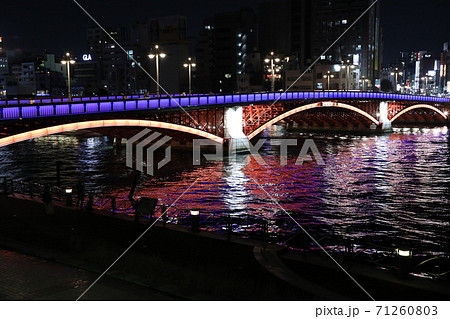 水辺のにぎわい創出する隅田川橋梁のライトアップ 『吾妻橋』 71260803