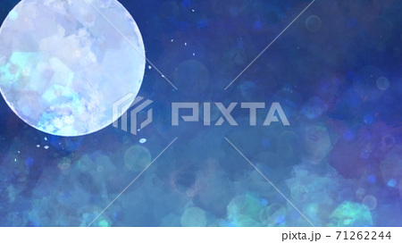 綺麗な幻想的な満月の夜空のイラスト素材