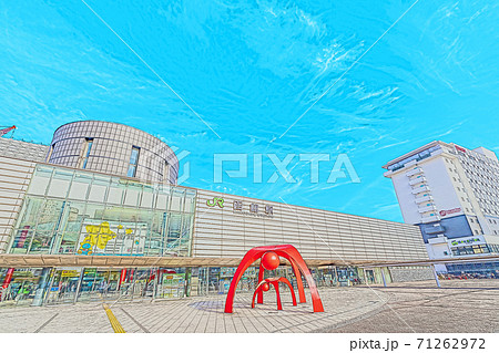 [アニメ風] 北海道 函館 函館駅周辺の風景 71262972