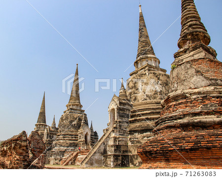Wat Phra Sri Sanphet Temple with stupa in Ayutthaya, Thailand 71263083