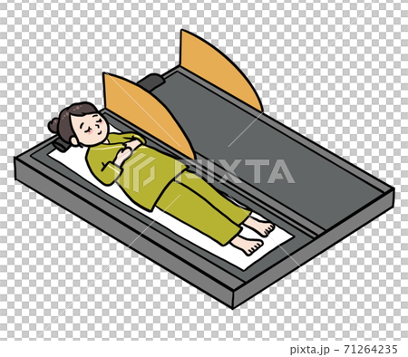 岩盤浴をする女性のイラスト 岩盤浴をする女性のイラスト 71264235