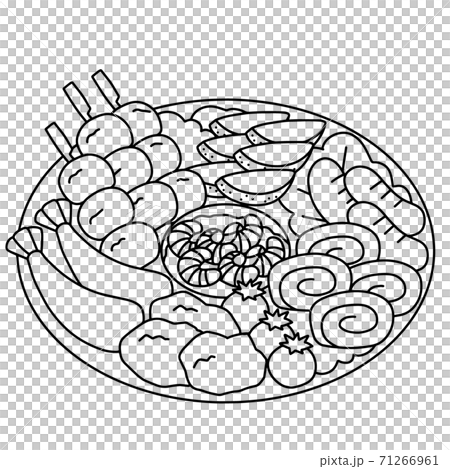 Hors d'oeuvre cute line art 71266961