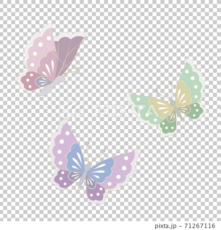 和柄の蝶 和風イラストのイラスト素材