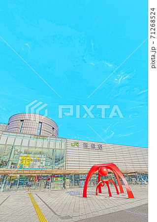 [アニメ風] 北海道 函館 函館駅周辺の風景 71268524