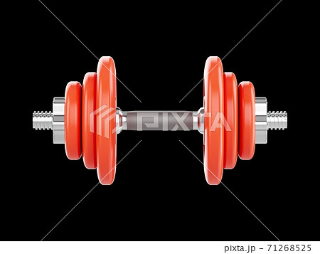 3D rendering Dumbbells for sports isolated on black background 71268525