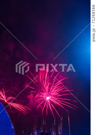 Colorful fireworks light up to the sky with Christmas & New Year Festival, Thailand Beautiful firework for New Year Celebration. .Abstract color firework background with copy space for text Colorful fireworks light up to the sky with Christmas & New Year Festival, Thailand Beautiful firework for New Year Celebration. .Abstract color firework background with copy space for text 71268566