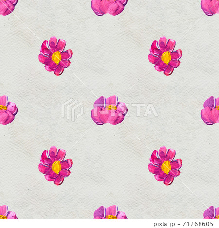Seamless pattern with flowers. Watercolor or acrylic painting. Hand drawn floral background. 71268605