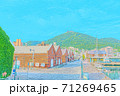 [アニメ風] 北海道 函館 金森赤レンガ倉庫周辺の風景 71269465