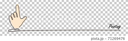 一筆書きで描かれた指さしのイラスト コピースペース バックグラウンド 71269476