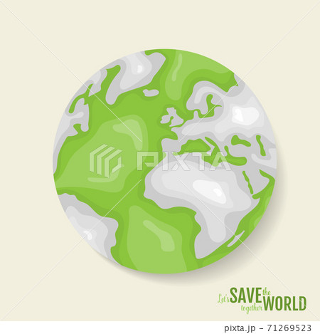 ECO FRIENDLY. Ecology concept with Green Eco Earth. Vector illustration ECO FRIENDLY. Ecology concept with Green Eco Earth. Vector illustration 71269523