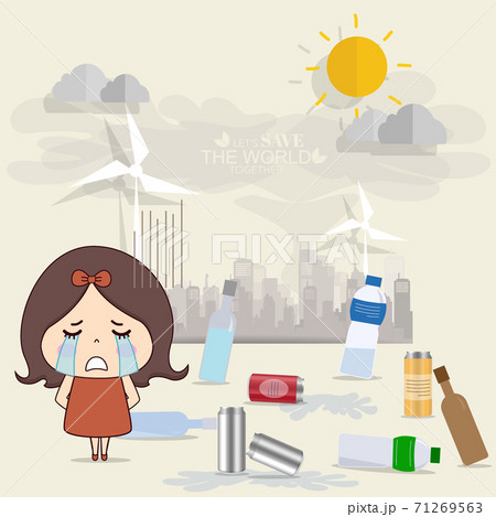 Garbage, environmental pollution concept. Vector illustration Garbage, environmental pollution concept. Vector illustration 71269563