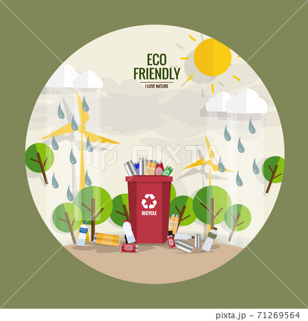 Garbage, environmental pollution concept. Vector illustration Garbage, environmental pollution concept. Vector illustration 71269564