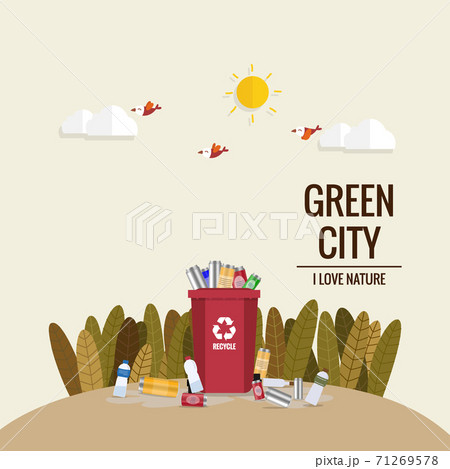 Garbage, environmental pollution concept. Vector illustration Garbage, environmental pollution concept. Vector illustration 71269578
