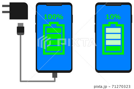 スマホを充電するイラスト 71270323