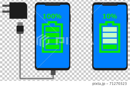 スマホを充電するイラスト 71270323