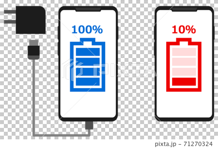 スマホを充電するイラスト 71270324