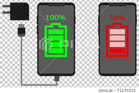 スマホを充電するイラスト スマホを充電するイラスト 71270325