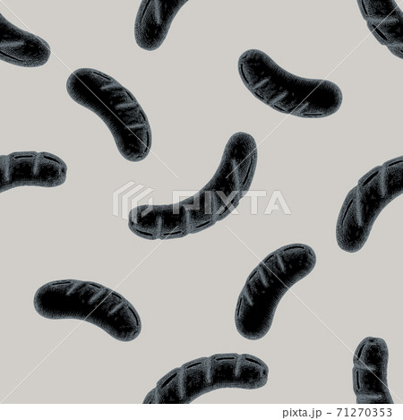 Seamless pattern with hand drawn stylized sausages 71270353
