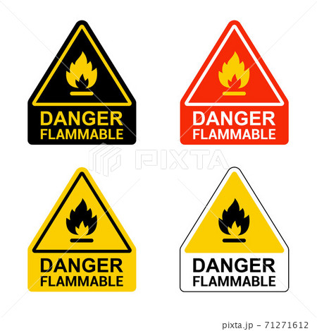 set of stickers caution flammable. flat vector 71271612