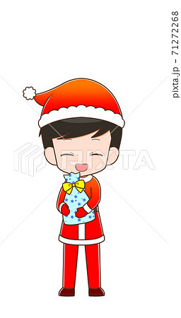 クリスマス男の子 嬉しい のイラスト素材
