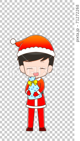 クリスマス男の子 嬉しい のイラスト素材