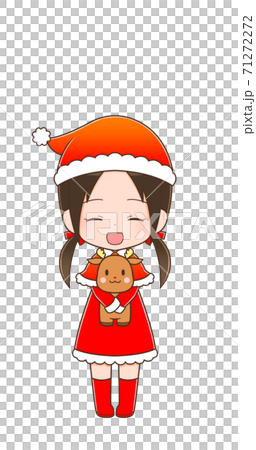 クリスマス女の子 嬉しい のイラスト素材