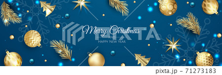 Christmas banner. Background Xmas objects viewed from above. BackgroundMerry Christmas and happy New Year 71273183