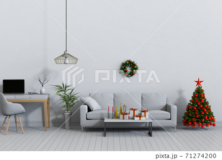Christmas interior living room. 3d render 71274200