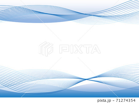 透明感ある流れる青い曲線の背景イメージのイラスト素材