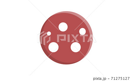 Round slice of sausage salami vector flat material Round slice of sausage salami vector flat material 71275127