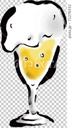 グラスに入った生ビールの手描きイラストのイラスト素材 グラスに入った生ビールの手描きイラストのイラスト素材