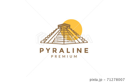pyramid vintage line with sunset logo vector icon illustration pyramid vintage line with sunset logo vector icon illustration 71278007