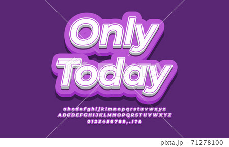 Only Today text template for promotion text 3d pink Only Today text template for promotion text 3d pink 71278100