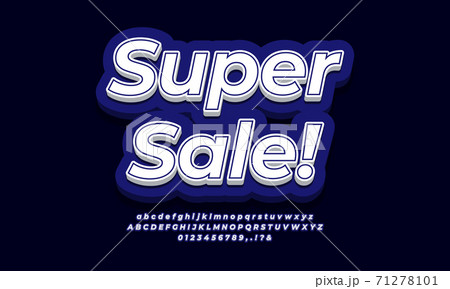 Super Sale text template for discount promotion text 3d blue Super Sale text template for discount promotion text 3d blue 71278101