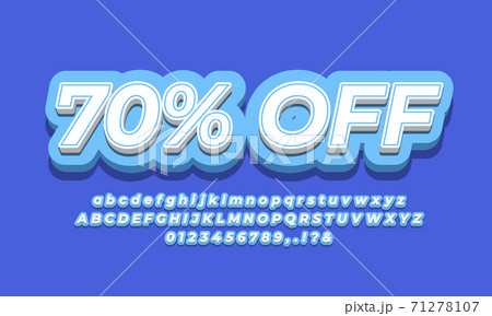 70% off sale discount promotion text 3d blue 70% off sale discount promotion text 3d blue 71278107