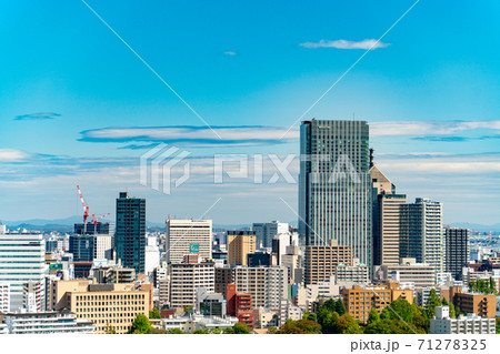 青空の青葉城址と仙台市街 71278325