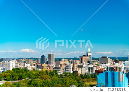 青空の青葉城址と仙台市街 青空の青葉城址と仙台市街 71278358