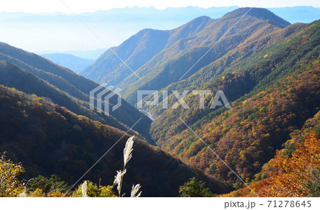 秋の三才山峠から見る国道254号線 秋の三才山峠から見る国道254号線 71278645