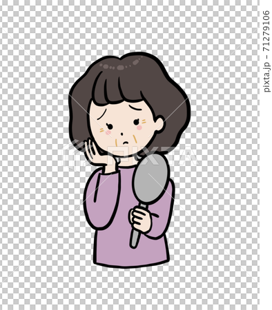 患有皺紋的女人的插圖 患有皺紋的女人的插圖 71279106