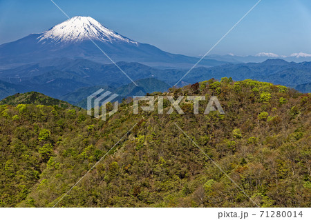 新緑の丹沢・鍋割山と富士山 71280014