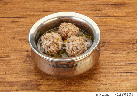 Soup with vegetables and meat balls Soup with vegetables and meat balls 71280109