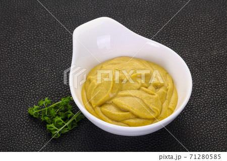 Mustard sauce in the bowl Mustard sauce in the bowl 71280585