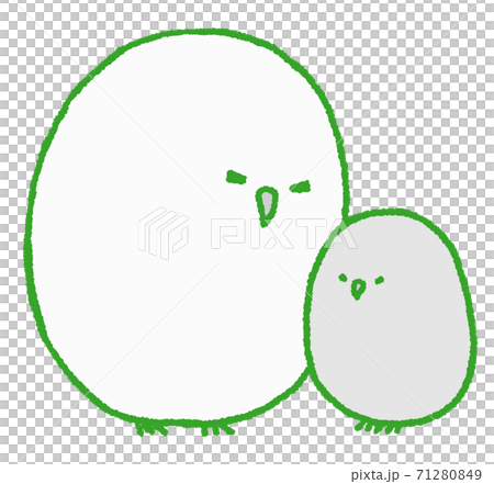 Parent and child of an owl with closed eyes (green) Parent and child of an owl with closed eyes (green) 71280849