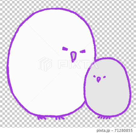 Parent and child of an owl with closed eyes (purple) Parent and child of an owl with closed eyes (purple) 71280855